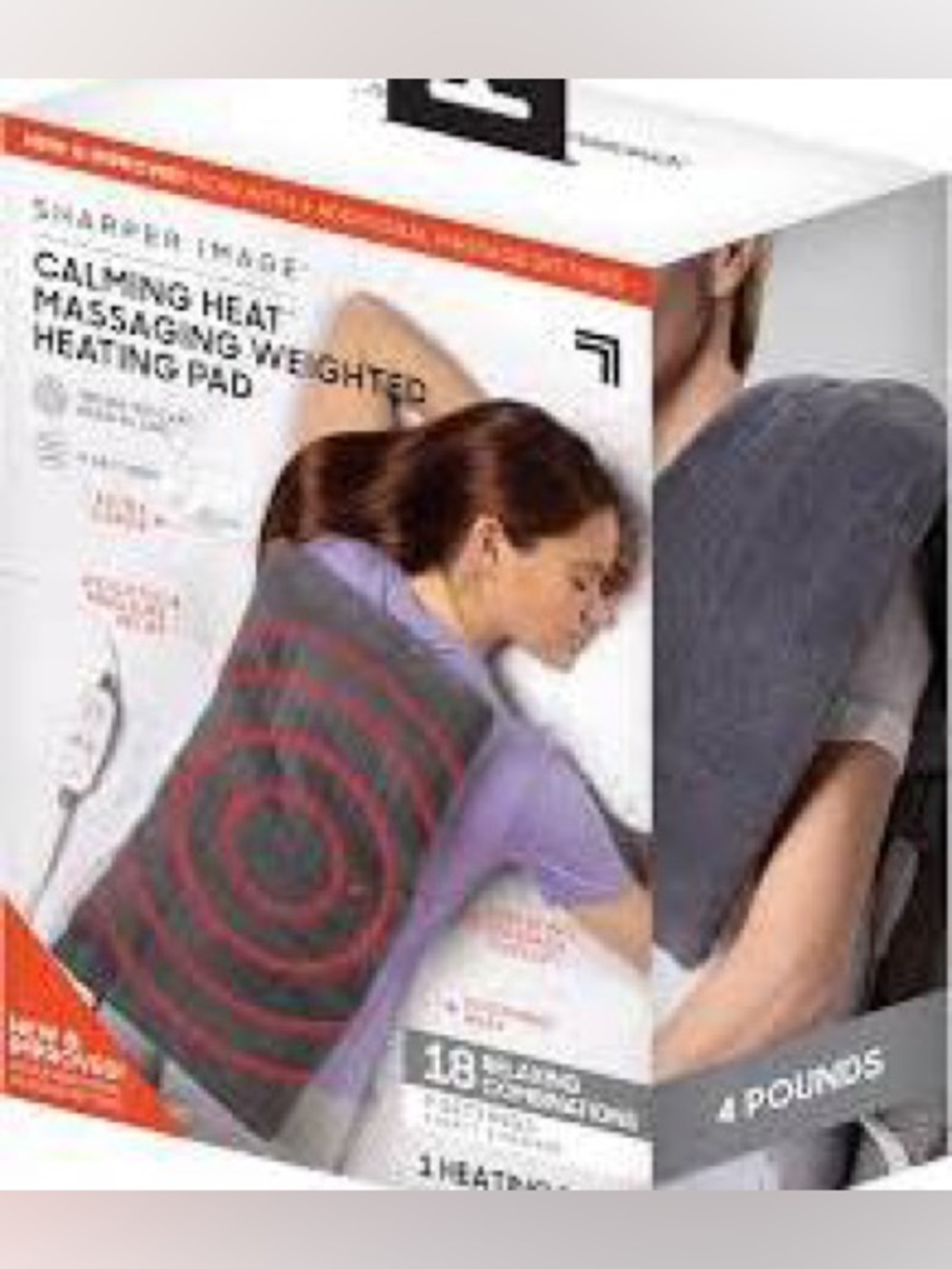Sharper Image Calming Heat Massaging Weighted Heating Pad